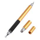 3 in 1 Universal Silicone Disc Nib Stylus Pen with Mobile Phone Writing Pen & Common Writing Pen Function (Gold) - 1