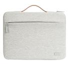 For 13 inch Laptop Zipper Waterproof  Handheld Sleeve Bag (Beige White) - 1
