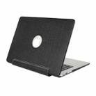 For Macbook Pro Retina 13.3 inch Silk Texture Apple Laptop United PU Protective Case(Black) - 1