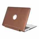 For Macbook Pro Retina 13.3 inch Silk Texture Apple Laptop United PU Protective Case(Coffee) - 1