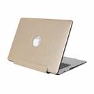 For Macbook Pro Retina 13.3 inch Silk Texture Apple Laptop United PU Protective Case(Gold) - 1