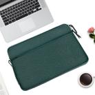Diamond Pattern Portable Waterproof Sleeve Case Double Zipper Briefcase Laptop Carrying Bag for 11-12 inch Laptops (Green) - 1