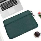 Diamond Pattern Portable Waterproof Sleeve Case Double Zipper Briefcase Laptop Carrying Bag for 15-15.4 inch Laptops (Green) - 1