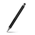 Suction Cup Dual Touch 2-in-1 Metal Capacitive Stylus Pen (Black) - 1