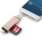 3 in 1 Type-c & Micro USB & USB 2.0 3 Ports SD / TF Card Reader for OTG Enabled Smartphones / PC(Gold) - 1