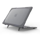 For Macbook Pro 13.3 inch (A1708) & with Touchbar (A1706) Laptop TPU + PC Folding Shockproof Protective Case with Holder(Grey) - 1