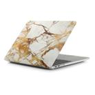 Beige White Gold Texture Marble Pattern Laptop Water Decals PC Protective Case for MacBook Pro 15.4 inch A1990 (2018) / A1707 - 1