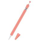 Anti-lost Cap Silicone Protective Cover for Apple Pencil 1(Orange) - 1