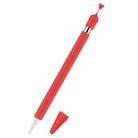 Anti-lost Cap Silicone Protective Cover for Apple Pencil 1(Red) - 1