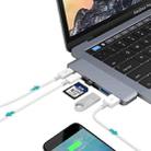 6 in 1 Multi-function Aluminium Alloy 5Gbps Transfer Rate Dual USB-C / Type-C HUB Adapter with 2 USB 3.0 Ports & 2 USB-C / Type-C Ports & SD Card Slot & TF Card Slot for Macbook 2015 / 2016 / 2017(Grey) - 1