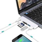 6 in 1 Multi-function Aluminium Alloy 5Gbps Transfer Rate Dual USB-C / Type-C HUB Adapter with 2 USB 3.0 Ports & 2 USB-C / Type-C Ports & SD Card Slot & TF Card Slot for Macbook 2015 / 2016 / 2017(Silver) - 1
