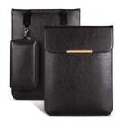 13.3 inch Laptop 2 in 1 PU Leather Sleeve Liner Bag with Mouse Storage Bag(Coffee) - 1