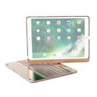 F360 For iPad Pro 10.5 inch & iPad Air 10.5 inch Rotatable Colorful Backlight Laptop Version Aluminum Alloy Bluetooth Keyboard Tablet Case (Gold) - 1