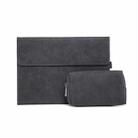 For Microsoft Surface Pro 7 / 7+ South African Sheepskin Magnetic Horizontal Flip Leather Case + Power Supply Bag with Pen Slot & Holder (Black) - 1