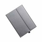 For Microsoft Surface Pro 7 / 7+ Microfiber Lambskin Texture Magnetic Horizontal Flip Leather Case with Pen Slot & Holder (Grey) - 1