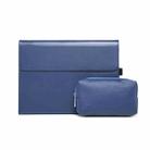 For Microsoft Surface Pro 7 / 7+ Microfiber Lambskin Texture Magnetic Horizontal Flip Leather Case + Power Supply Bag with Pen Slot & Holder (Blue) - 1