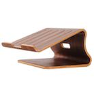 SamDi Artistic Wood Grain Desktop Heat Radiation Holder Stand Cradle for Apple Macbook, ASUS, Lenovo(Coffee) - 5
