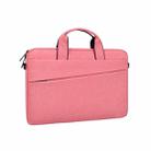 ST03S 15.4 inch Double Side Pockets Wearable Oxford Cloth Soft Handle Portable Laptop Tablet Bag(Pink) - 1