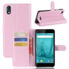 For Wiko Lenny4 Plus Litchi Texture Horizontal Flip Leather Case with Holder & Wallet & Card Slots (Pink) - 1