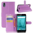 For Wiko Lenny4 Plus Litchi Texture Horizontal Flip Leather Case with Holder & Wallet & Card Slots (Purple) - 1