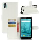 For Wiko Lenny4 Plus Litchi Texture Horizontal Flip Leather Case with Holder & Wallet & Card Slots (White) - 1