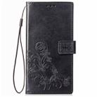 Lucky Clover Pressed Flowers Pattern Leather Case for OPPO A5, with Holder & Card Slots & Wallet & Hand Strap(Black) - 2