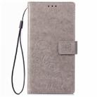 Lucky Clover Pressed Flowers Pattern Leather Case for OPPO A5, with Holder & Card Slots & Wallet & Hand Strap(Grey) - 2
