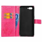 Lucky Clover Pressed Flowers Pattern Leather Case for OPPO A5, with Holder & Card Slots & Wallet & Hand Strap(Magenta) - 4