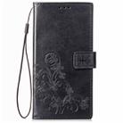 Lucky Clover Pressed Flowers Pattern Leather Case for OPPO A83, with Holder & Card Slots & Wallet & Hand Strap(Black) - 2