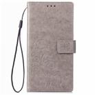Lucky Clover Pressed Flowers Pattern Leather Case for OPPO A83, with Holder & Card Slots & Wallet & Hand Strap(Grey) - 2