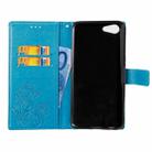 Lucky Clover Pressed Flowers Pattern Leather Case for OPPO A83, with Holder & Card Slots & Wallet & Hand Strap(Blue) - 4