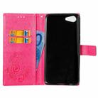 Lucky Clover Pressed Flowers Pattern Leather Case for OPPO A83, with Holder & Card Slots & Wallet & Hand Strap(Magenta) - 4