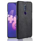 Shockproof Crocodile Texture PC + PU Case for OPPO F11 Pro (Black) - 1