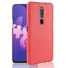 Shockproof Crocodile Texture PC + PU Case for OPPO F11 Pro (Red) - 1