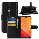 For OnePlus 6 Litchi Texture Horizontal Flip Leather Case with Holder & Card Slots & Wallet(Black) - 1