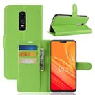 For OnePlus 6 Litchi Texture Horizontal Flip Leather Case with Holder & Card Slots & Wallet(Green) - 1