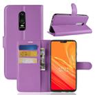 For OnePlus 6 Litchi Texture Horizontal Flip Leather Case with Holder & Card Slots & Wallet(Purple) - 1