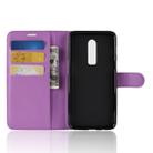 For OnePlus 6 Litchi Texture Horizontal Flip Leather Case with Holder & Card Slots & Wallet(Purple) - 5