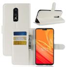 For OnePlus 6 Litchi Texture Horizontal Flip Leather Case with Holder & Card Slots & Wallet(White) - 1