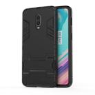 Shockproof PC + TPU  Case for OnePlus 6T, with Holder(Black) - 1