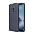 Litchi Texture TPU Shockproof Case for Meizu 16 (Navy Blue) - 1