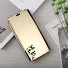 Curved Streamer Plating Shockproof Leather Case for One Plus 6T, with Holder & Sleep / Wake-up Function (Gold) - 1