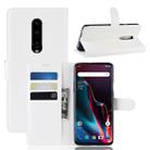 Litchi Texture Horizontal Flip Leather Case for OnePlus 7 Pro, with Wallet & Holder & Card Slots(White) - 1