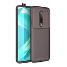 Carbon Fiber Texture Shockproof TPU Case for Oneplus 7 (Brown) - 1