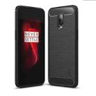 MOFI Brushed Texture Carbon Fiber TPU Case for OnePlus 6T (Black) - 1