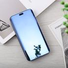 Mirror Clear View Horizontal Flip PU Leather Case for OnePlus 6, with Holder (Blue) - 2
