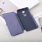 Mirror Clear View Horizontal Flip PU Leather Case for OnePlus 6, with Holder (Blue) - 4
