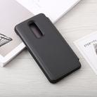 Mirror Clear View Horizontal Flip PU Leather Case for OnePlus 6, with Holder(Black) - 3