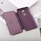 Mirror Clear View Horizontal Flip PU Leather Case for OnePlus 6, with Holder (Purple) - 4