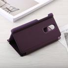 Mirror Clear View Horizontal Flip PU Leather Case for OnePlus 6, with Holder (Purple) - 5